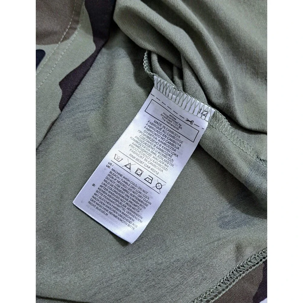 Adidas Camo Climalite Tshirt Mens Small Green Brown Camouflage Army Forest